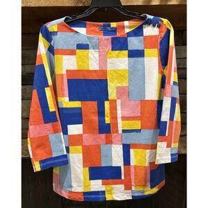 Women’s J.MCLAUGHLIN Color Block 3/4 Sleeves Shirt Size M *D1